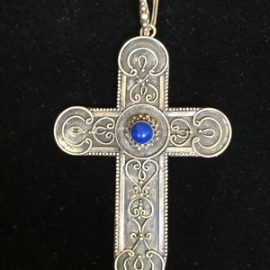 Handmade Siver Cross with Lapis